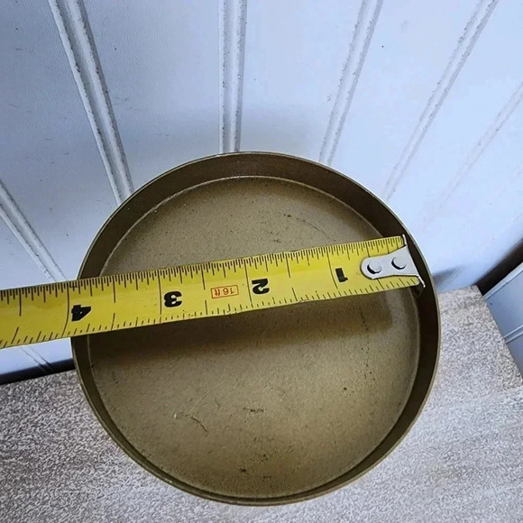 11" Brass Gold Candle Holder With Marble Base Single Decor Tabletop R12 - Picture 8 of 9